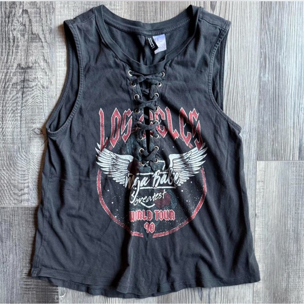 H&M Black Lace-Up Top
